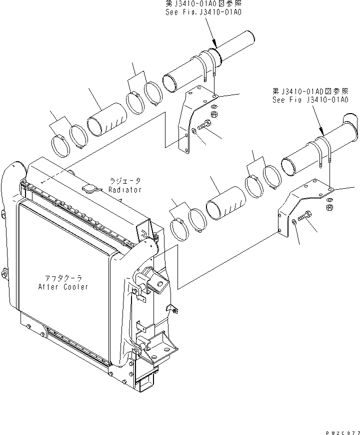 Dump Trucks Komatsu / HM300-1 S/N 1001-UP(hm300-1c) / RADIATOR (AIR INTAKE PIPING)(060030 : C0110-03A0)