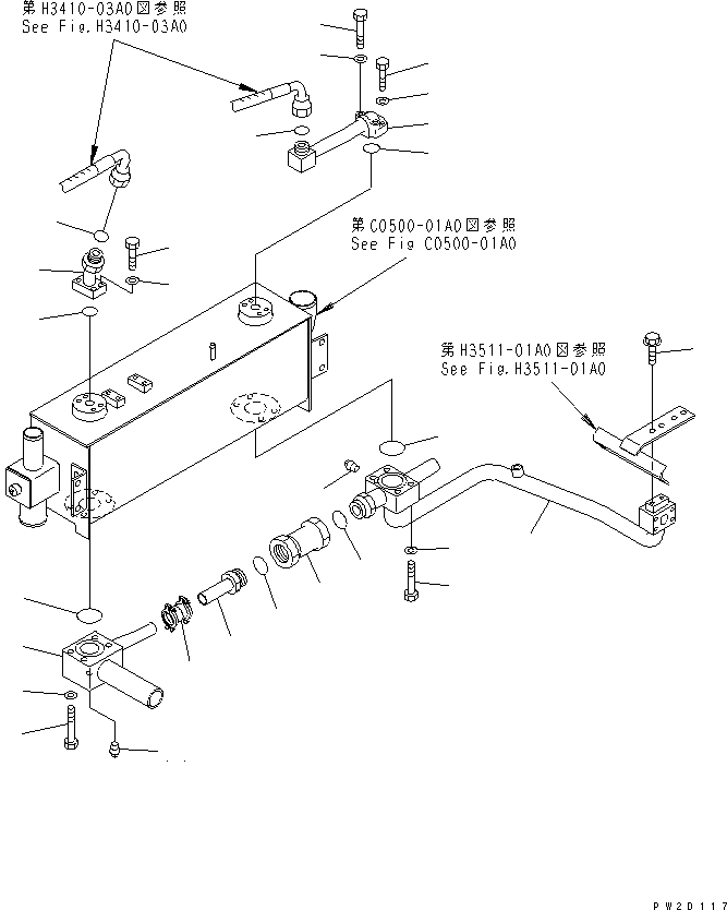 Dump Trucks Komatsu / HM300-1 S/N 1001-UP(hm300-1c) / BRAKE OIL COOLER PIPING(060090 : C0500-02A0)