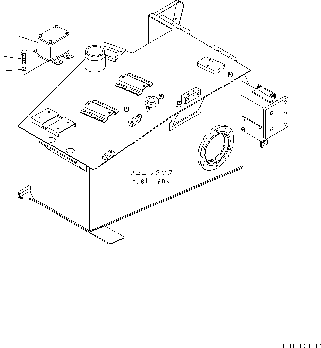Komatsu parts book diagram for HM300-1 S/N 1001-UP: FUEL TANK SUB ASS'Y (JUNCTION BOX) (COLD SPEC.)(#1626-)