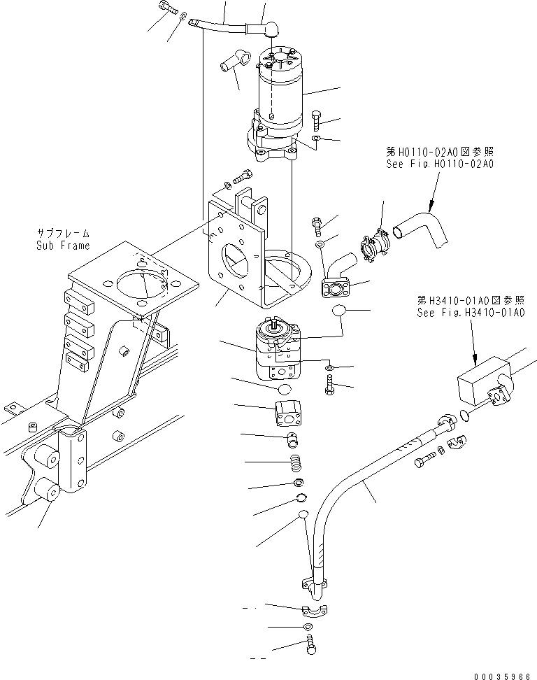 Komatsu parts book diagram for HM300-1 S/N 1001-UP: BATTERY BOX (EMERGENCY STEERING PIPING)(#1173-)
