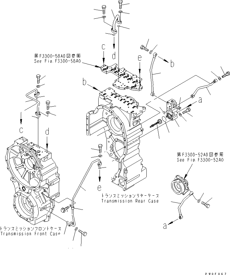 Komatsu parts book diagram for HM300-1 S/N 1001-UP: TRANSMISSION (PIPING)