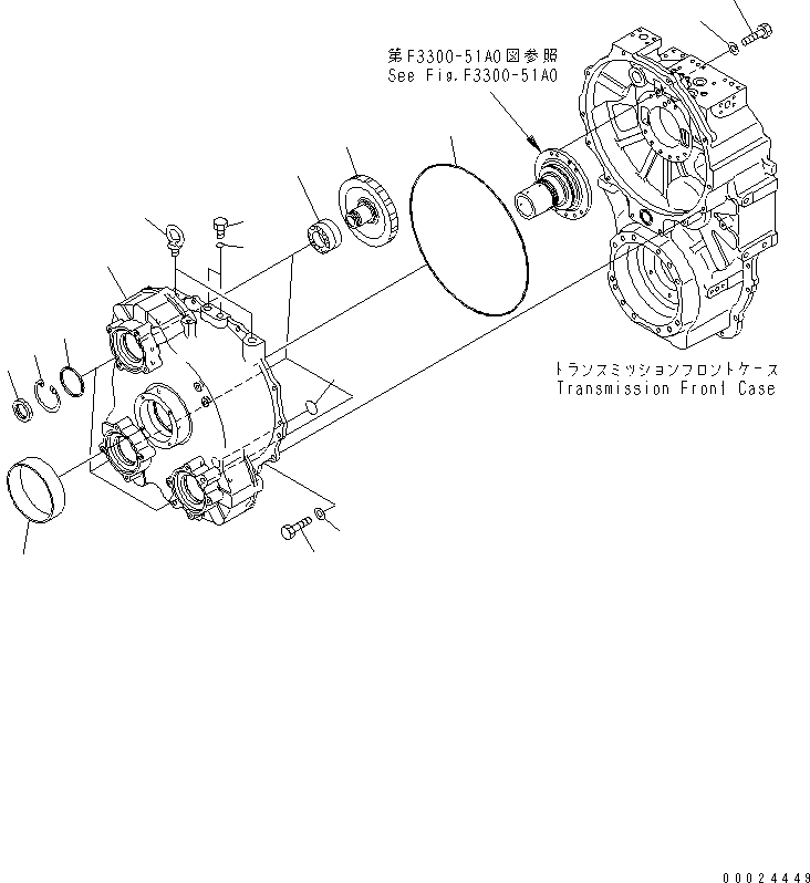 Komatsu parts book diagram for HM300-1 S/N 1001-UP: TRANSMISSION (POWER TAKE OFF)