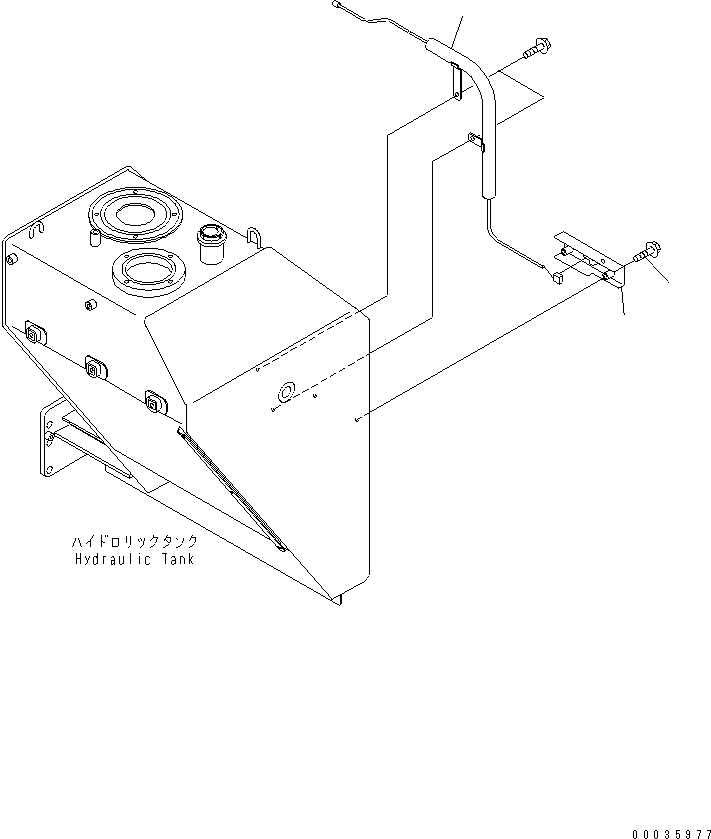 Komatsu parts book diagram for HM300-1 S/N 1001-UP: HYDRAULIC TANK ASS'Y (SIDE LAMP LESS)(#1173-)