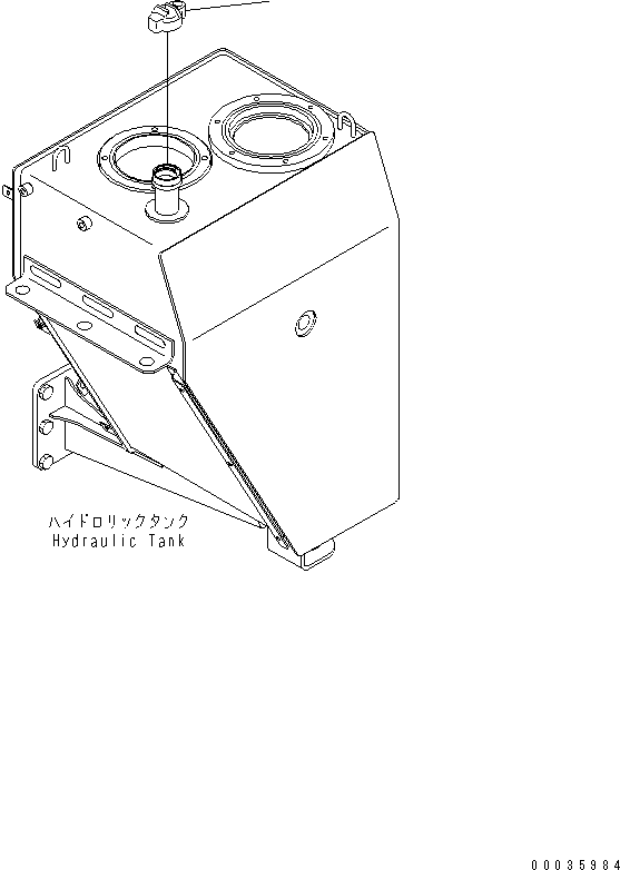 Komatsu parts book diagram for HM300-1 S/N 1001-UP: HYDRAULIC TANK ASS'Y (CAP LOCK)(#1173-)