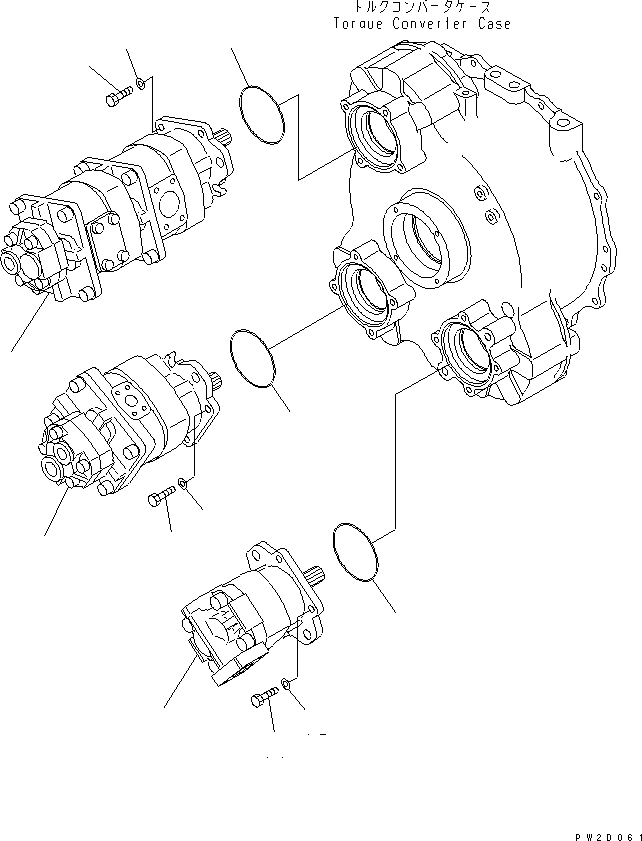 Komatsu parts book diagram for HM300-1 S/N 1001-UP: HYDRAULIC PUMP AND MOUNTING PARTS