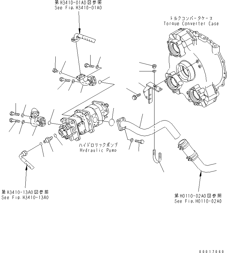 Dump Trucks Komatsu / HM300-1 S/N 1001-UP(hm300-1c) / HYDRAULIC PIPING (PUMP LINE) (STEERING ? HOIST ? P.P.C. PUMP)(180260 : H0210-02A0)