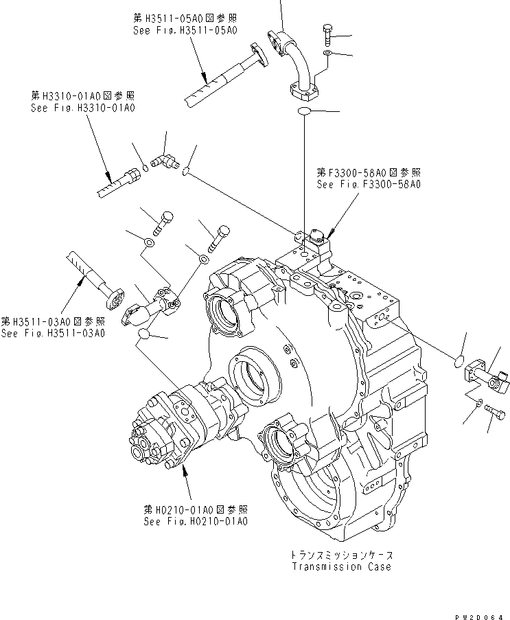 Dump Trucks Komatsu / HM300-1 S/N 1001-UP(hm300-1c) / HYDRAULIC PIPING (TRANSMISSION LINE ? 1/2)(180290 : H0210-05A0)