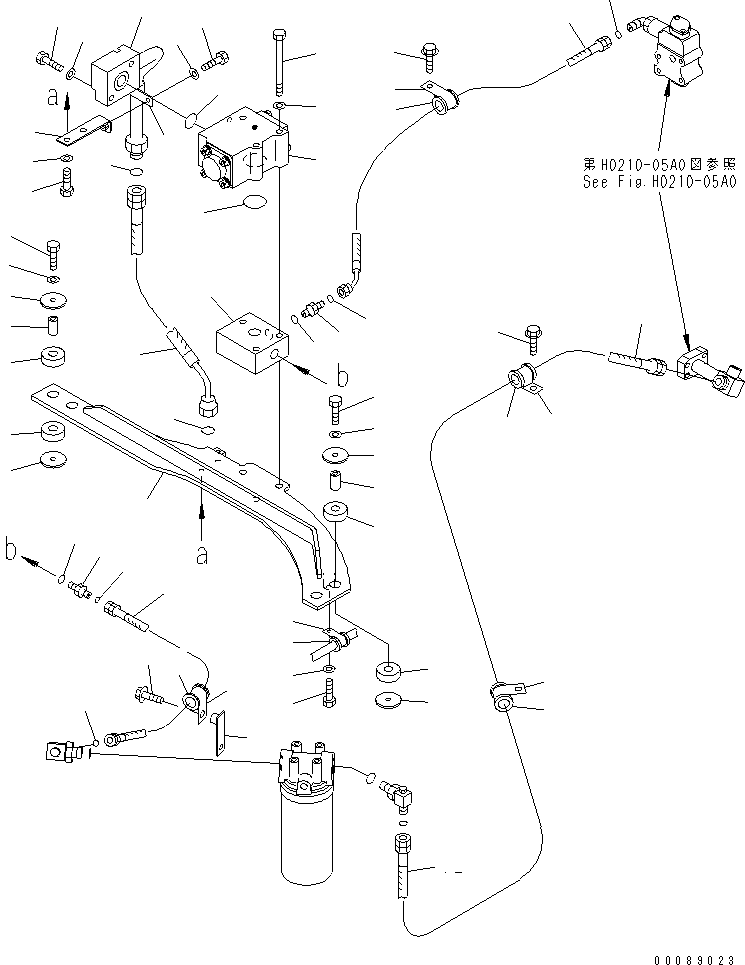 Dump Trucks Komatsu / HM300-1 S/N 1001-UP(hm300-1c) / HYDRAULIC PIPING (TRANSMISSION OIL FILTER LINE) (1/2) (COLD SPEC.)(#1626-)(180340 : H3310-01A1)