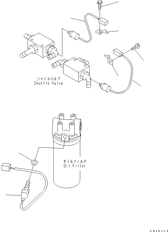 Dump Trucks Komatsu / HM300-1 S/N 1001-UP(hm300-1c) / HYDRAULIC PIPING (FOR TRANSMISSION FILTER AND BRAKE VALVE)(180360 : H3310-03A0)