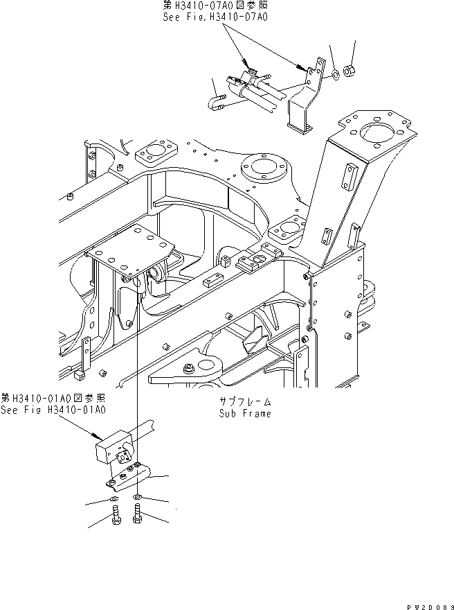 Dump Trucks Komatsu / HM300-1 S/N 1001-UP(hm300-1c) / HYDRAULIC PIPING (PIPING MOUNTING PARTS ? FRONT FRAME SIDE)(180400 : H3410-02A0)