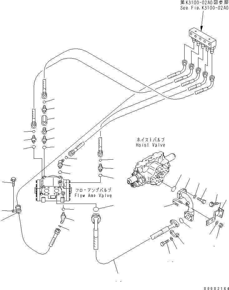 Dump Trucks Komatsu / HM300-1 S/N 1001-UP(hm300-1c) / HYDRAULIC PIPING (STEERING CYLINDER LINE ? 1/2)(#1016-)(180460 : H3410-05A0A)