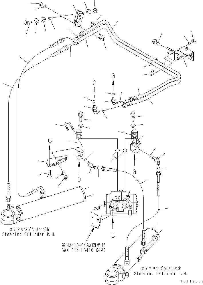 Dump Trucks Komatsu / HM300-1 S/N 1001-UP(hm300-1c) / HYDRAULIC PIPING (STEERING CYLINDER LINE ? 2/2)(180470 : H3410-06A0)