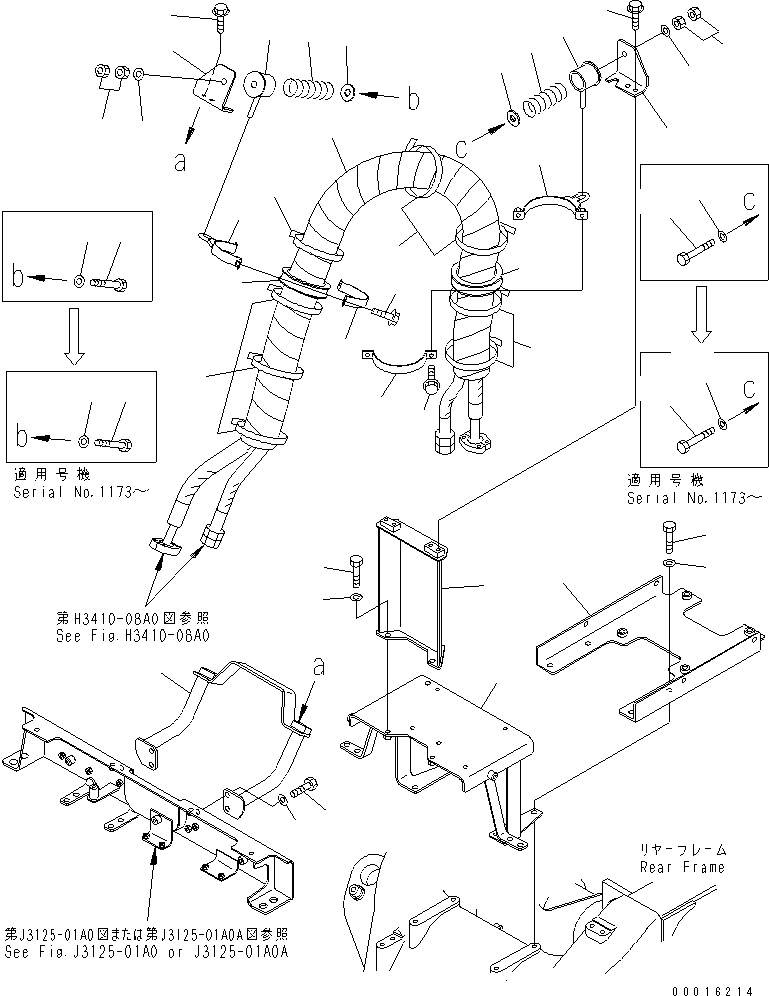 Dump Trucks Komatsu / HM300-1 S/N 1001-UP(hm300-1c) / HYDRAULIC PIPING (PIPING MOUNTING PARTS)(#1034-1596)(180520 : H3410-09A0A)