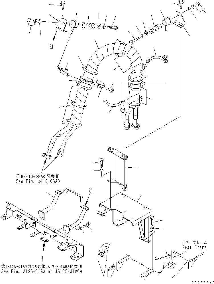 Dump Trucks Komatsu / HM300-1 S/N 1001-UP(hm300-1c) / HYDRAULIC PIPING (PIPING MOUNTING PARTS)(#1597-)(180530 : H3410-09A0B)