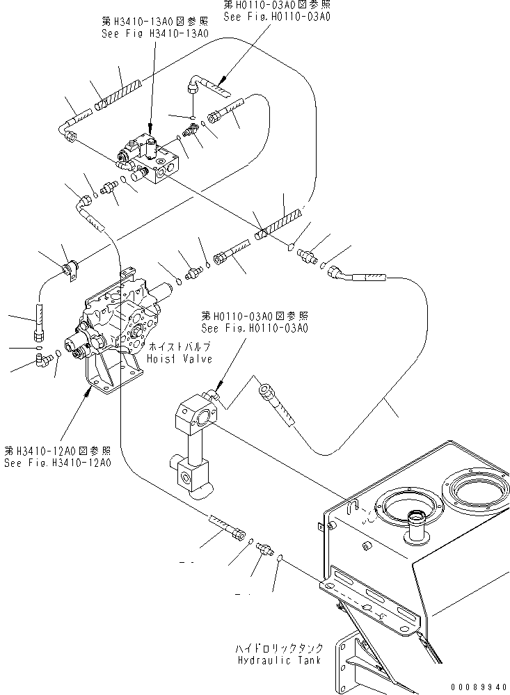 Dump Trucks Komatsu / HM300-1 S/N 1001-UP(hm300-1c) / HYDRAULIC PIPING (E.P.C. VALVE LINE ? 2/2)(180600 : H3410-14A0)