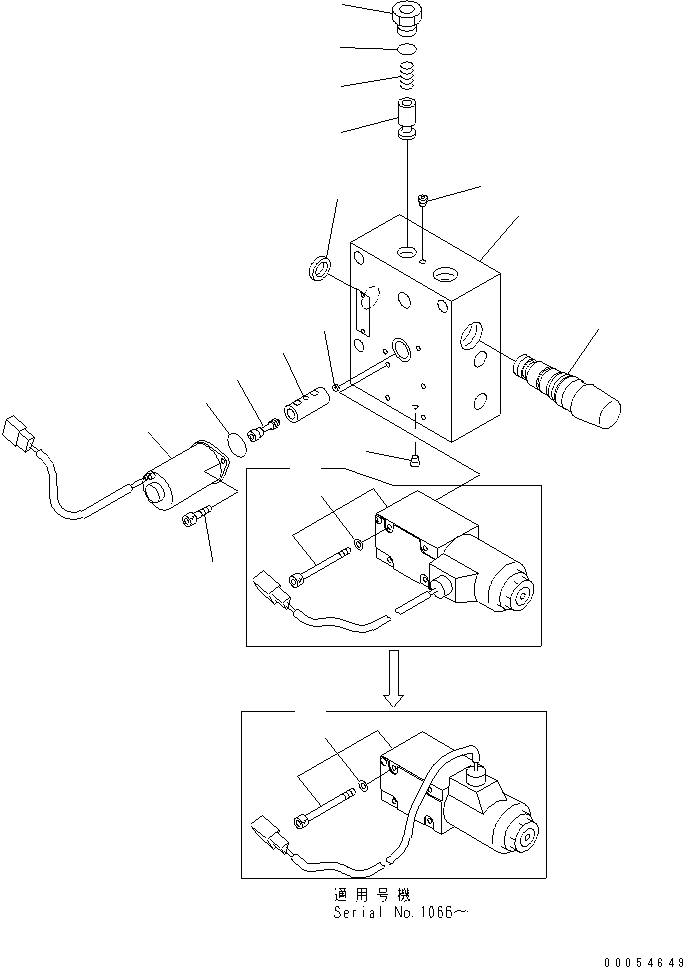 Komatsu parts book diagram for HM300-1 S/N 1001-UP: HYDRAULIC PIPING (EPC VALVE INNER PARTS)(#1001-1625)