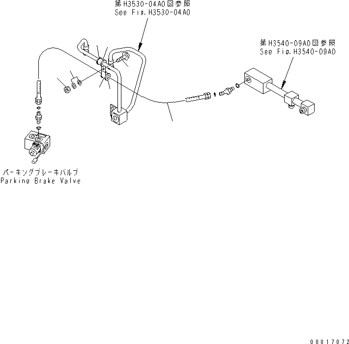 Dump Trucks Komatsu / HM300-1 S/N 1001-UP(hm300-1c) / BRAKE PIPING (RETURN LINE ? FOR PARKING VALVE AND CHARGE VALVE)(180890 : H3540-08A0)