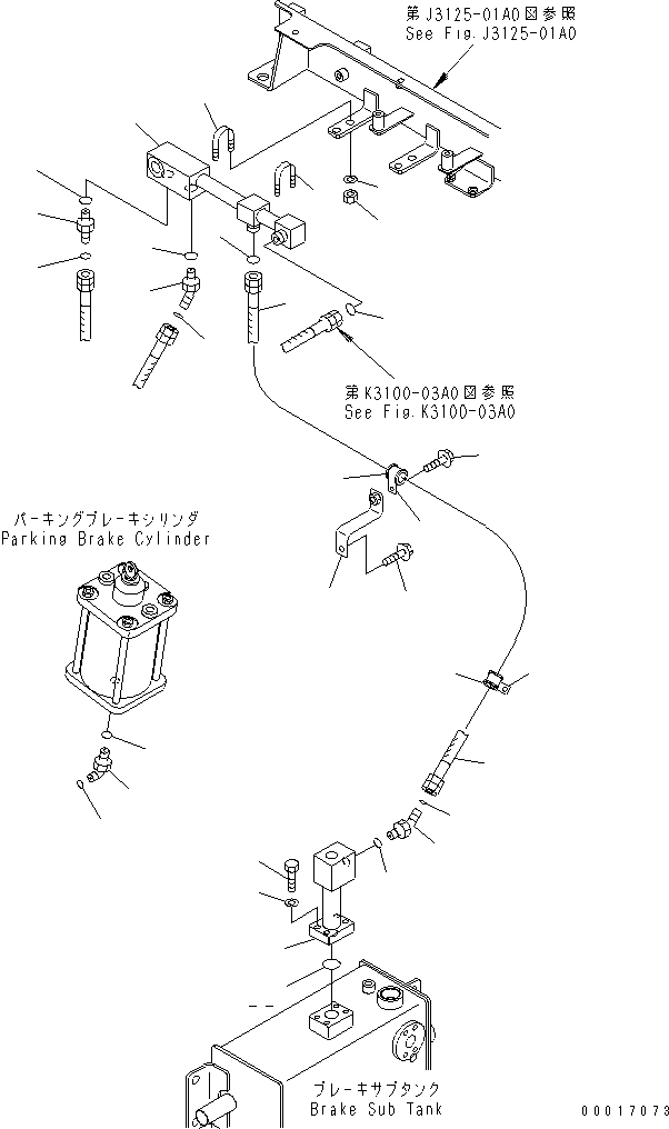 Dump Trucks Komatsu / HM300-1 S/N 1001-UP(hm300-1c) / BRAKE PIPING (PROPORTIONAL VALVE TO BRAKE TANK)(180900 : H3540-09A0)