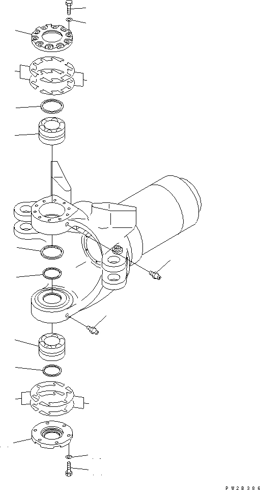 Komatsu parts book diagram for HM300-1 S/N 1001-UP: HITCH FRAME (FRONT FRAME CONNECTING PARTS)