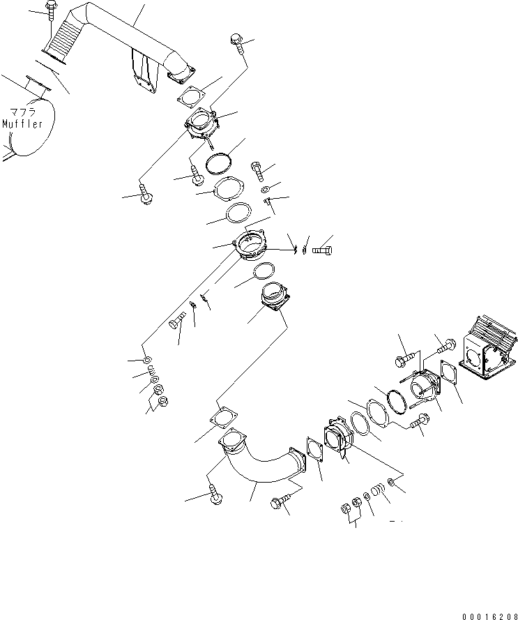 Dump Trucks Komatsu / HM300-1 S/N 1001-UP(hm300-1c) / EXHAUST PIPING (WITH BODY HEATING) (BODY HEATING 1/2)(#1001-1034)(210220 : J3510-02A1)