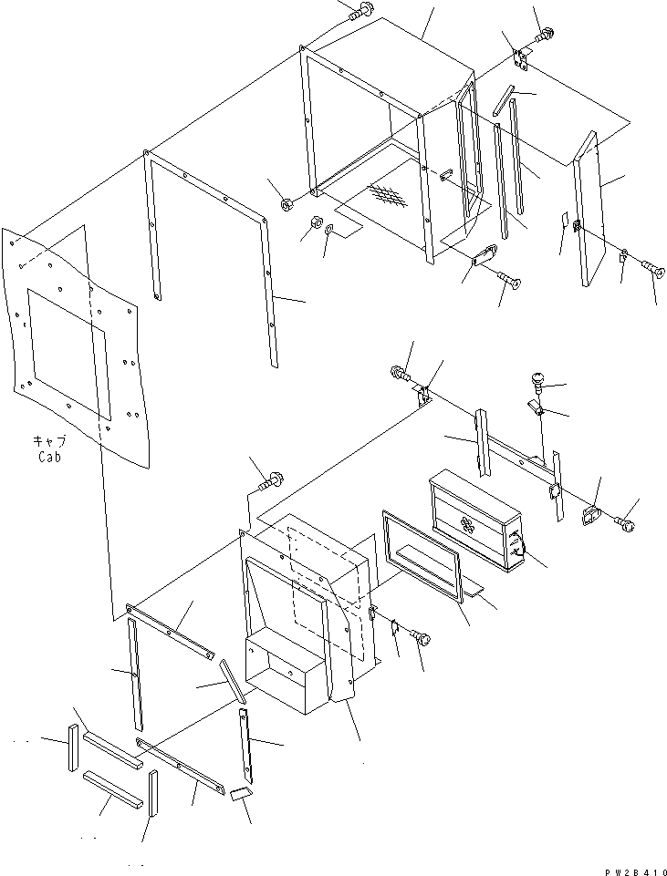 Komatsu parts book diagram for HM300-1 S/N 1001-UP: CAB SUB ASS'Y (AIRCON FILTER)(#1016-)