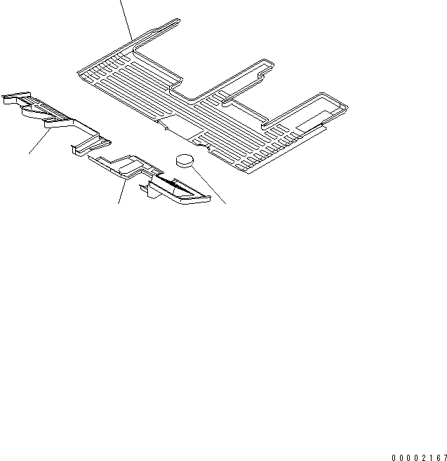 Komatsu parts book diagram for HM300-1 S/N 1001-UP: FLOOR MAT(#1016-)