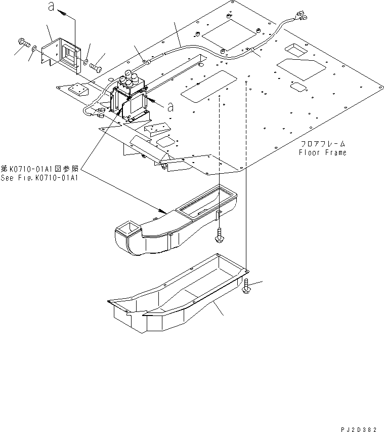 Komatsu parts book diagram for HM300-1 S/N 1001-UP: AIR CONDITIONER (CAR HEATER) (DUCT COVER)