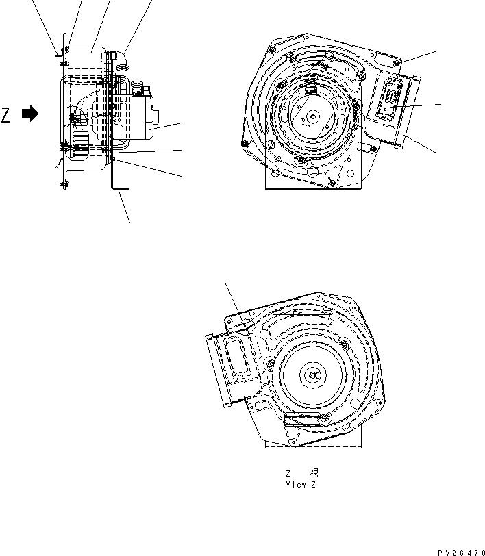 Komatsu parts book diagram for HM300-1 S/N 1001-UP: FLOOR SUB ASS'Y (AIR CONDITIONER) (BLOWER ? INNER PARTS)(#1016-)
