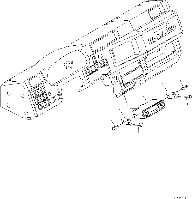 Komatsu parts book diagram for HM300-1 S/N 1001-UP: FLOOR SUB ASS'Y (RADIO) (AM/FM) (FOR AMERICA)(#1016-)