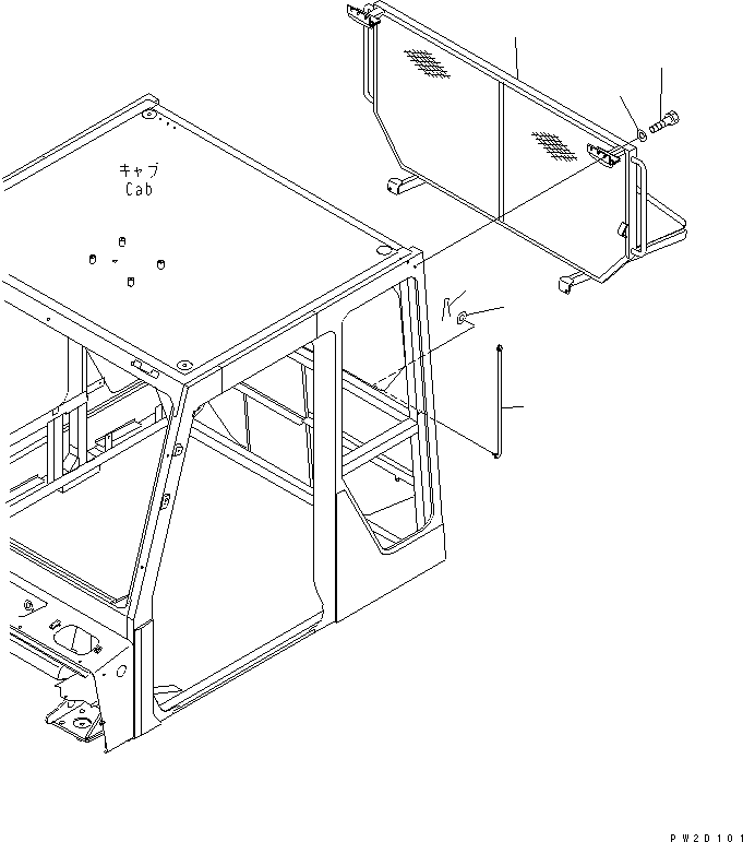 Komatsu parts book diagram for HM300-1 S/N 1001-UP: CAB GUARD