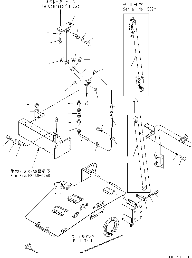 Dump Trucks Komatsu / HM300-1 S/N 1001-UP(hm300-1c) / CAB TILT CYLINDER AND RELATED PARTS(#1219-)(240790 : K3120-01A0A)