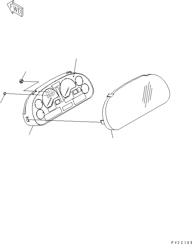 Komatsu parts book diagram for HM300-1 S/N 1001-UP: MONITOR PANEL (INNER PARTS) (KM/H)(#1001-1015)