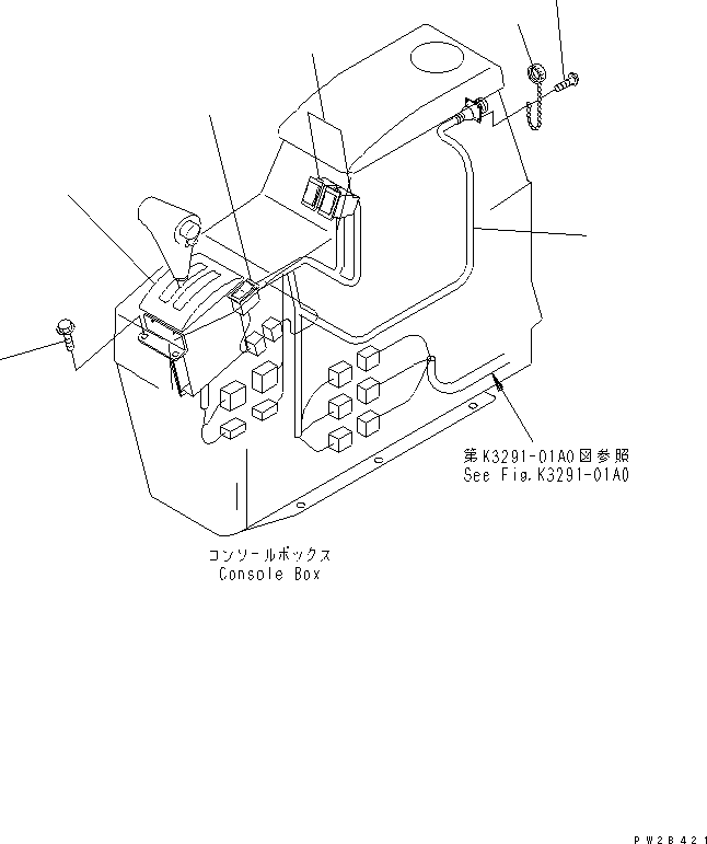 Komatsu parts book diagram for HM300-1 S/N 1001-UP: CONSOLE BOX (ELECTRICAL SYSTEM)(#1001-1015)