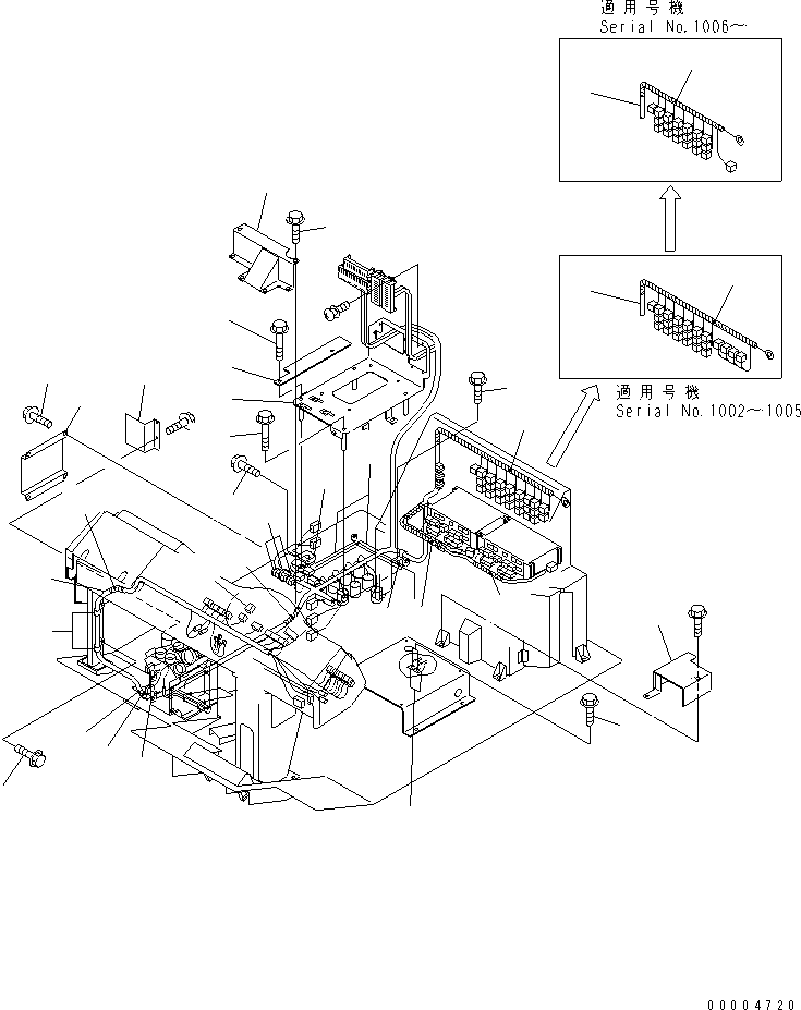 Komatsu parts book diagram for HM300-1 S/N 1001-UP: CAB ELECTRICAL (CAB HARNESS)