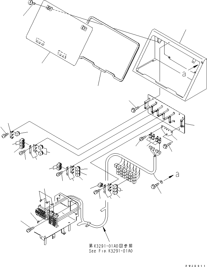 Komatsu parts book diagram for HM300-1 S/N 1001-UP: CAB ELECTRICAL (FUSE AND RELAY)(#1002-1005)