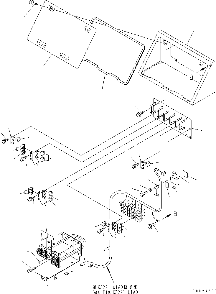 Komatsu parts book diagram for HM300-1 S/N 1001-UP: CAB ELECTRICAL (FUSE AND RELAY)(#1152-)