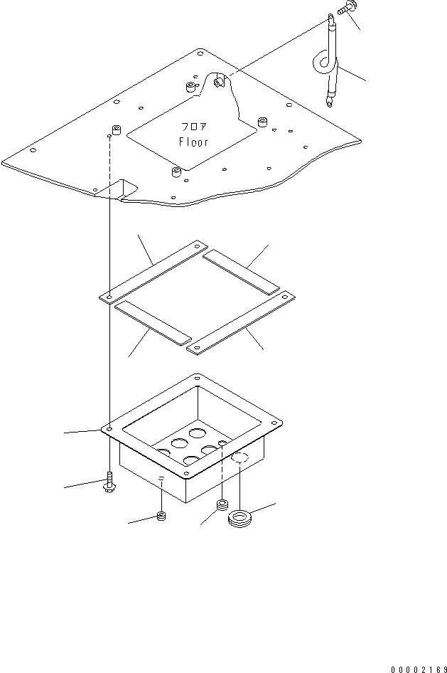 Komatsu parts book diagram for HM300-1 S/N 1001-UP: FLOOR SUB ASS'Y (ELECTRICAL BOX)(#1016-)