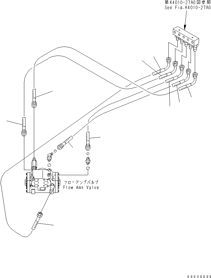 Komatsu parts book diagram for HM300-1 S/N 1001-UP: FLOOR SUB ASS'Y (FLOOR STEERING HOSE)(#1016-)