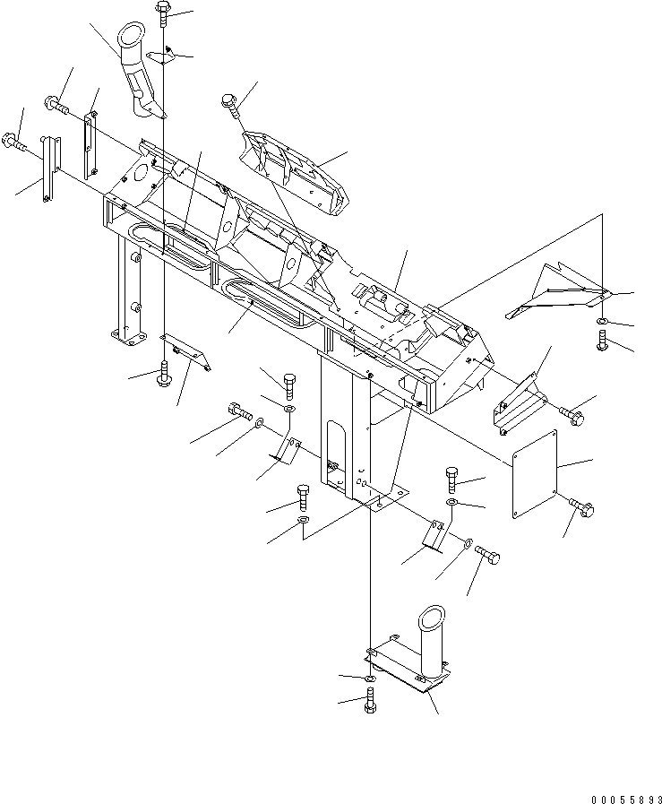Komatsu parts book diagram for HM300-1 S/N 1001-UP: FLOOR SUB ASS'Y (DASHBOARD) (WITH DOOR DEFROSTER)(#1626-)