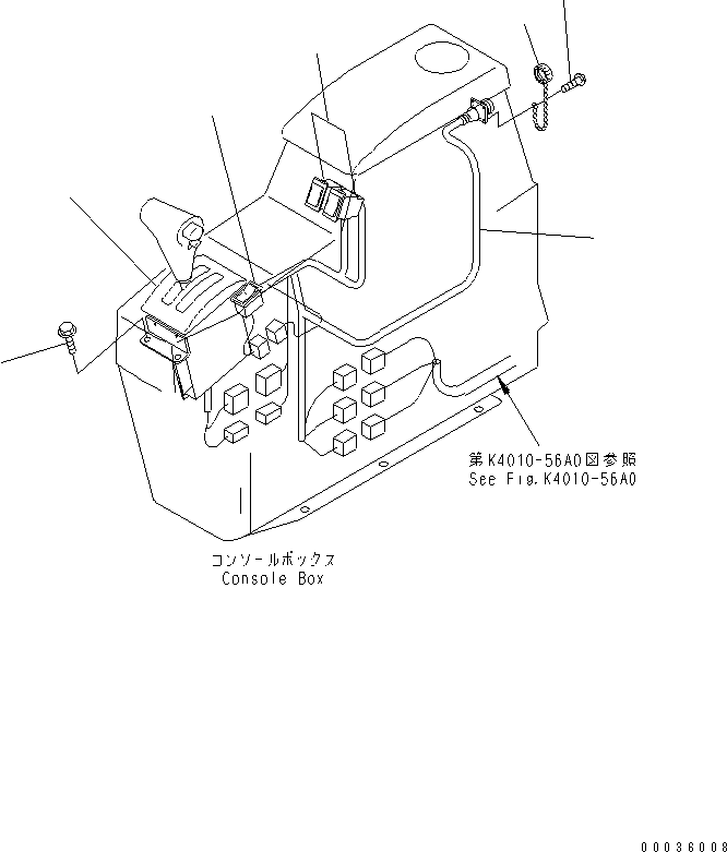 Komatsu parts book diagram for HM300-1 S/N 1001-UP: FLOOR SUB ASS'Y (CONSOLE BOX) (ELECTRICAL SYSTEM)(#1016-)