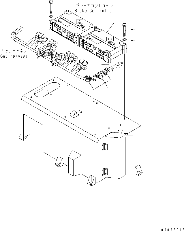 Komatsu parts book diagram for HM300-1 S/N 1001-UP: FLOOR SUB ASS'Y (TRANSMISSION CONTROLLER)(#1016-)