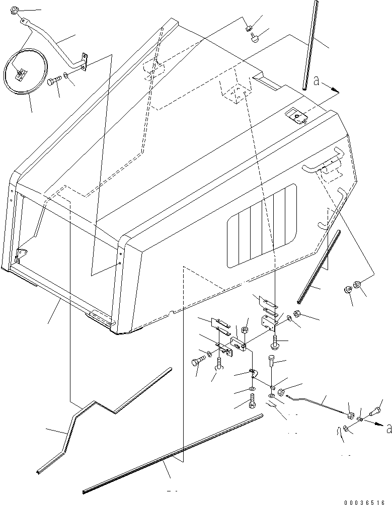 Komatsu parts book diagram for HM300-1 S/N 1001-UP: ENGINE HOOD SUB ASS'Y (EC SPEC.)(#1173-1223)