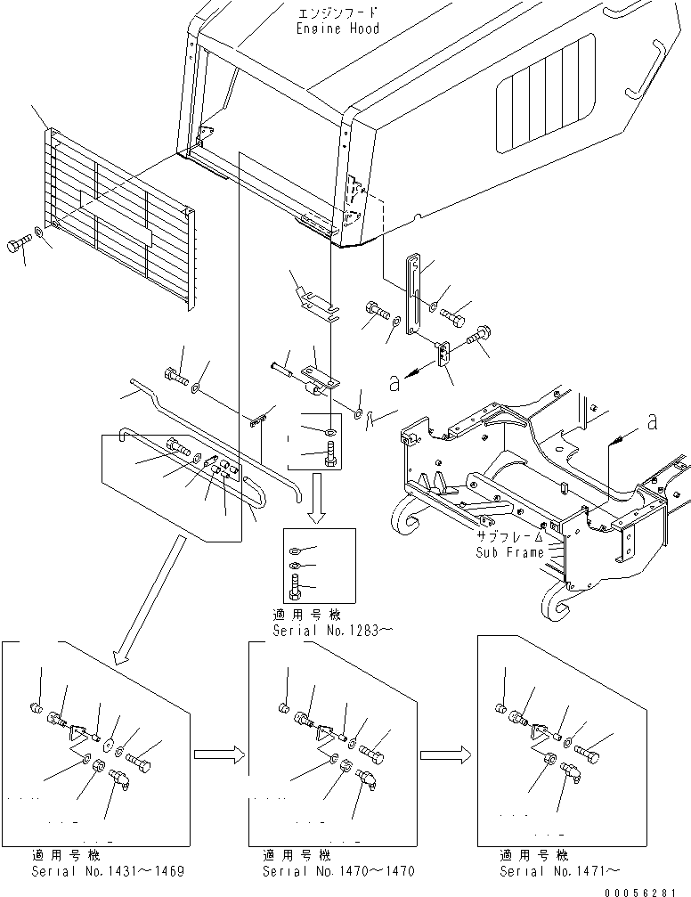 Dump Trucks Komatsu / HM300-1 S/N 1001-UP(hm300-1c) / ENGINE HOOD RELATED PARTS (1/2)(#1173-)(300080 : M3141-01A0A)