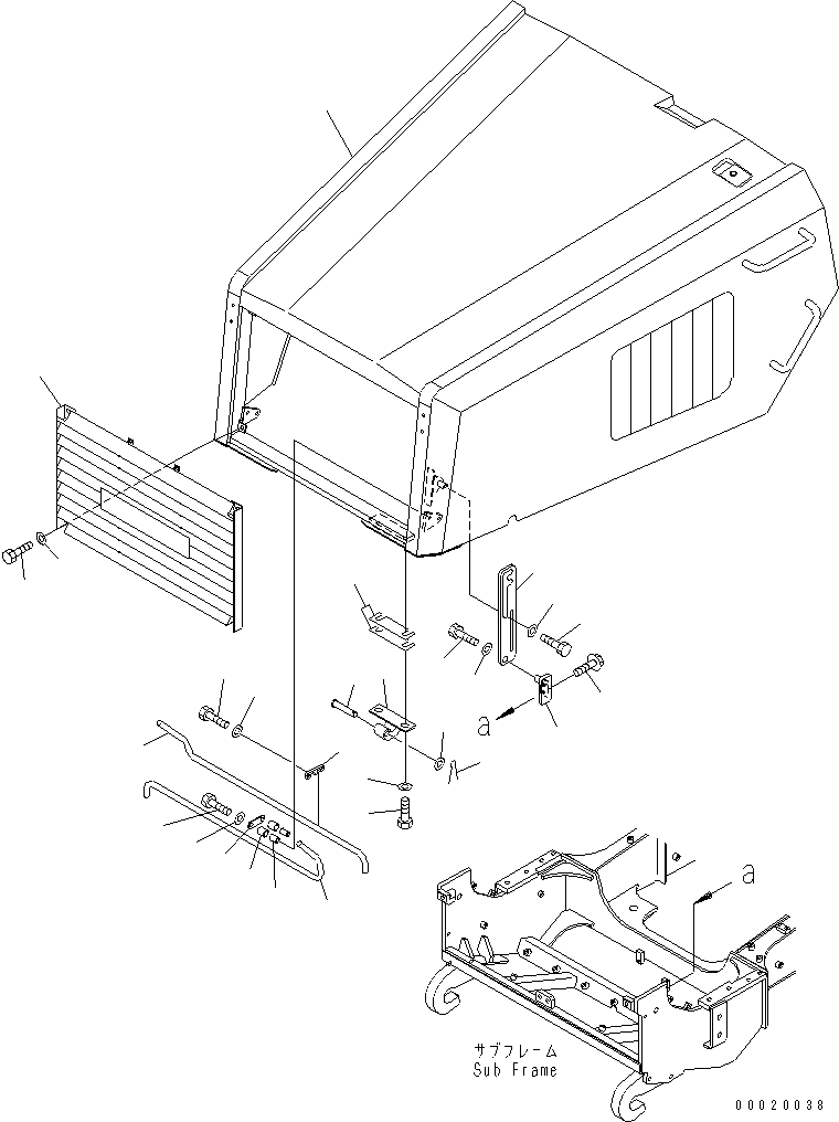 Komatsu parts book diagram for HM300-1 S/N 1001-UP: ENGINE HOOD AND RELATED PARTS (1/2) (FOR SAND PROTECT)(#1001-1172)