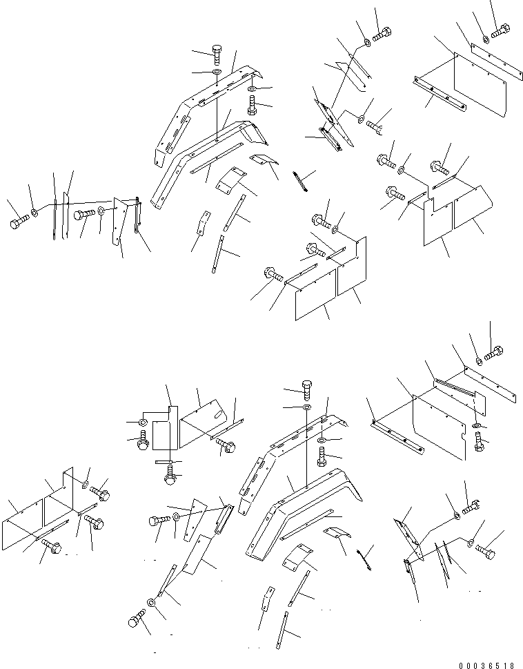 Komatsu parts book diagram for HM300-1 S/N 1001-UP: MUD GUARD (FOR WIDE TIRE)(#1073-1380)