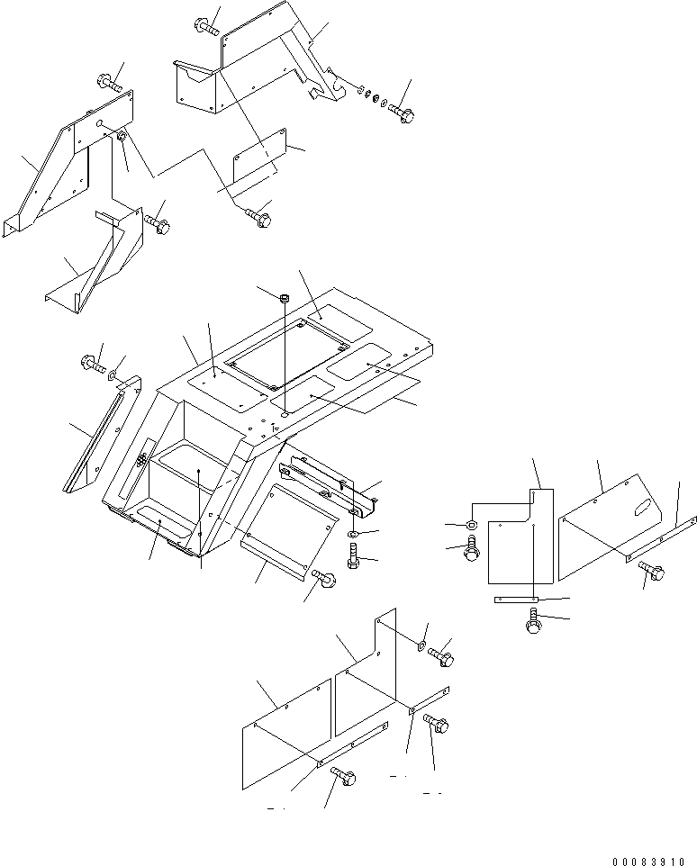 Komatsu parts book diagram for HM300-1 S/N 1001-UP: FENDER SUB ASS'Y (L.H.) (FENDER AND RELATED PARTS) (HEATER MIRROR)(#1626-)