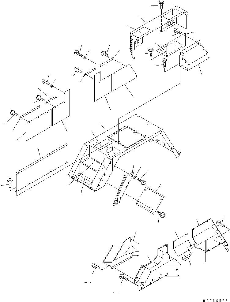 Komatsu parts book diagram for HM300-1 S/N 1001-UP: FENDER SUB ASS'Y (R.H.) (FENDER AND RELATED PARTS)(#1173-)