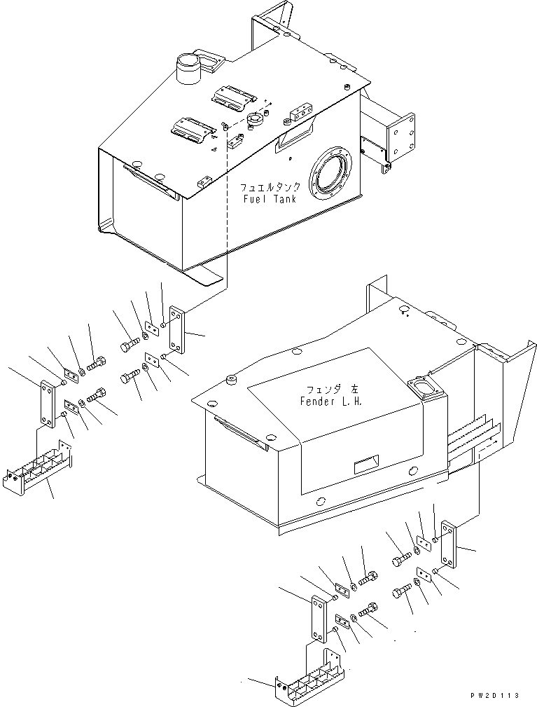 Komatsu parts book diagram for HM300-1 S/N 1001-UP: STEP(#1001-1366)