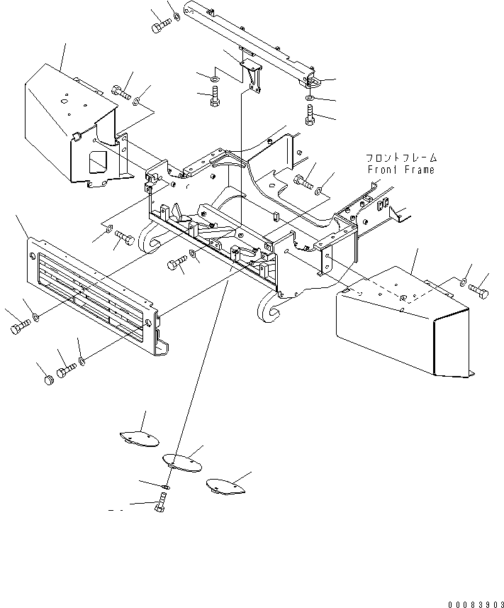 Dump Trucks Komatsu / HM300-1 S/N 1001-UP(hm300-1c) / FRONT FRAME (BUMPER) (COLD SPEC.)(#1626-)(300550 : M3410-01A3)