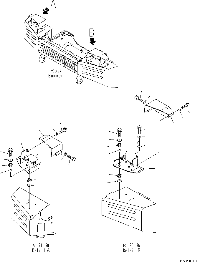 Komatsu parts book diagram for HM300-1 S/N 1001-UP: HEAD LAMP BRACKET AND MOUNTING PARTS
